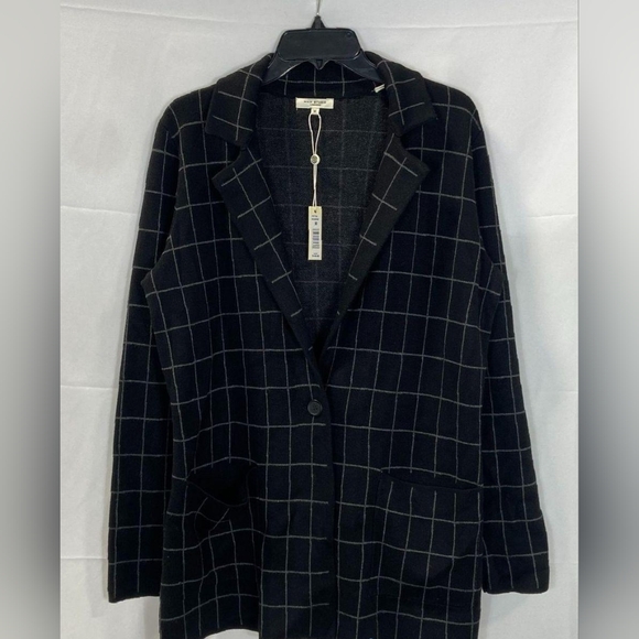 Max Studio Black and White Checkered Cardigan - Picture 5 of 6